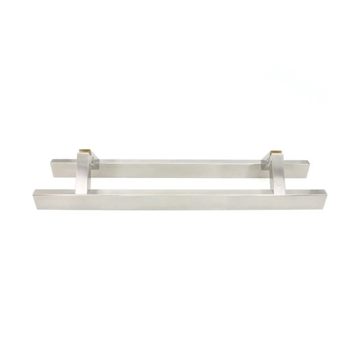 New Design Brass Indoor Office Square Tube H Shaped Glass Pull Door Handle